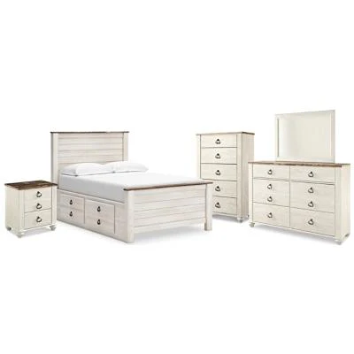 Signature Design by Ashley Willowton B267B12 7 pc Full Panel Bedroom Set