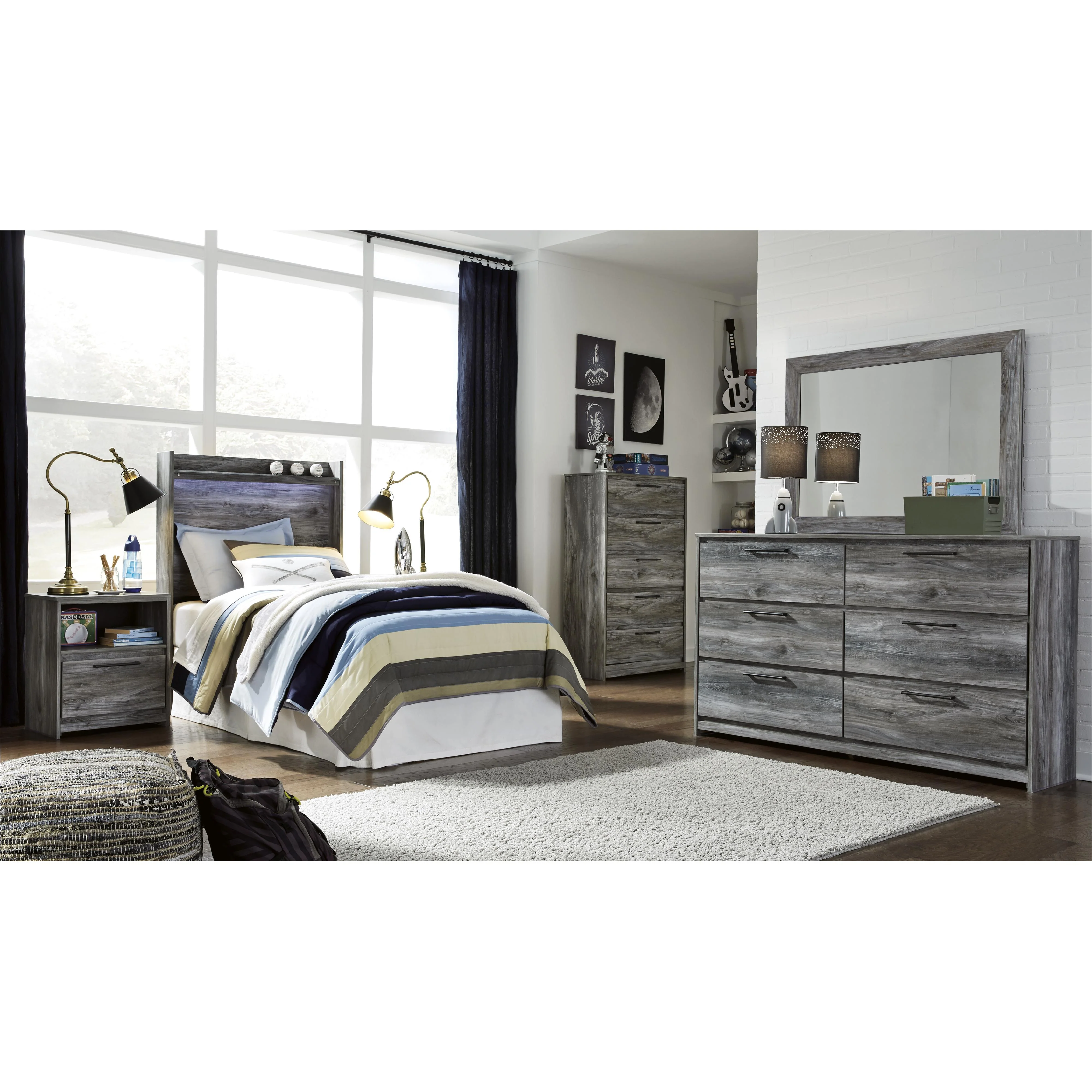 Signature Design by Ashley Baystorm B221B74 5 pc Twin Panel Bedroom Set