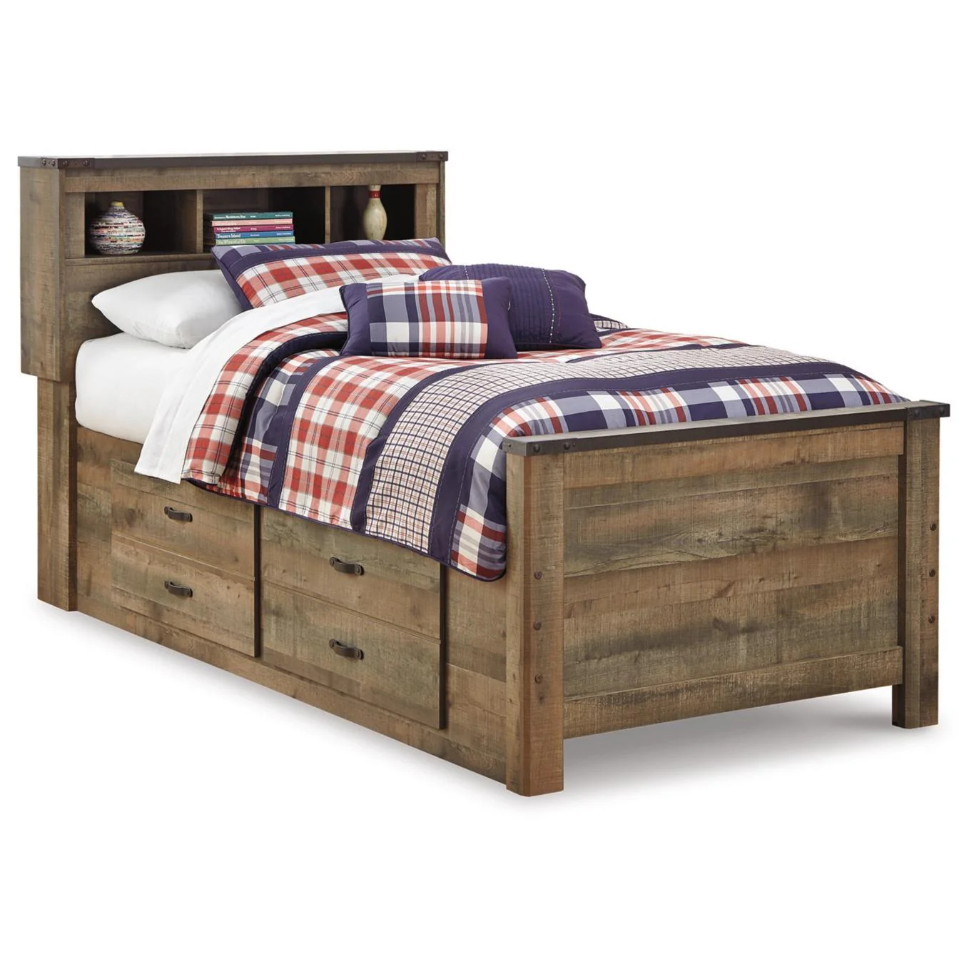 Signature Design by Ashley Trinell B446B98 9 pc Twin Bookcase Bedroom Set - Image 2
