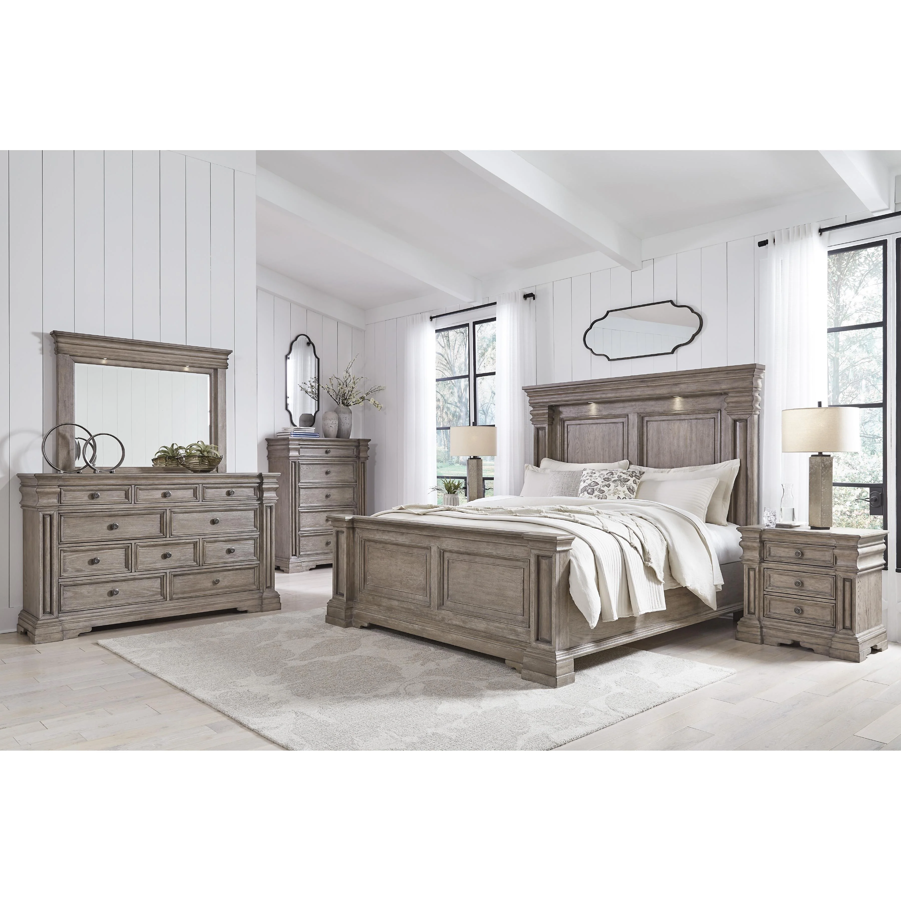 Signature Design by Ashley Blairhurst B916B8 7 pc Queen Panel Bedroom Set