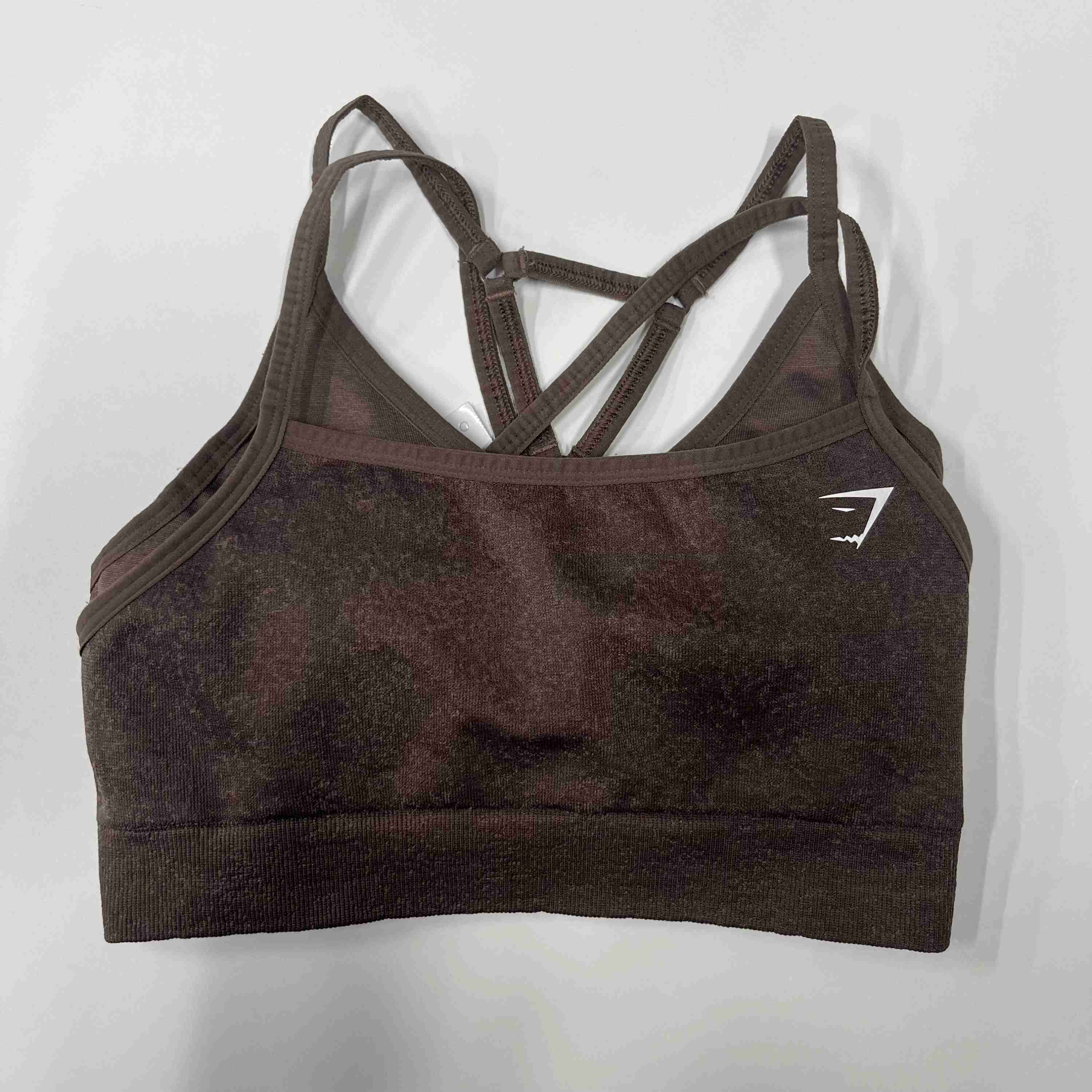 Gymshark Athletic Racerback Sports Bra Brown Size S