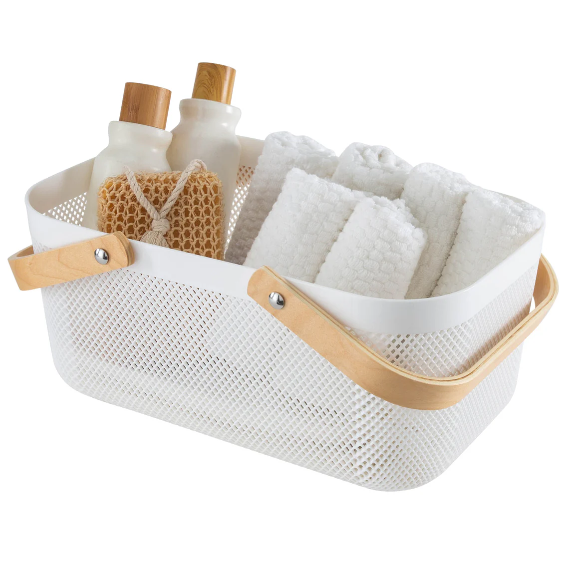 Mesh Storage Basket, Large White - Image 3