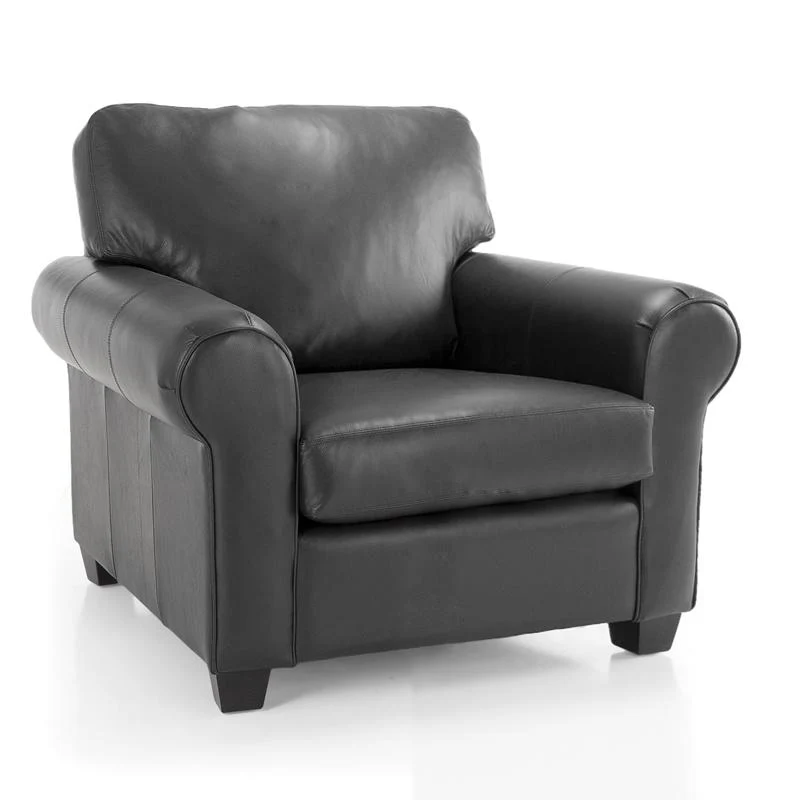 Decor-Rest Furniture Stationary Leather Chair 3179 Chair (Black) - Image 1