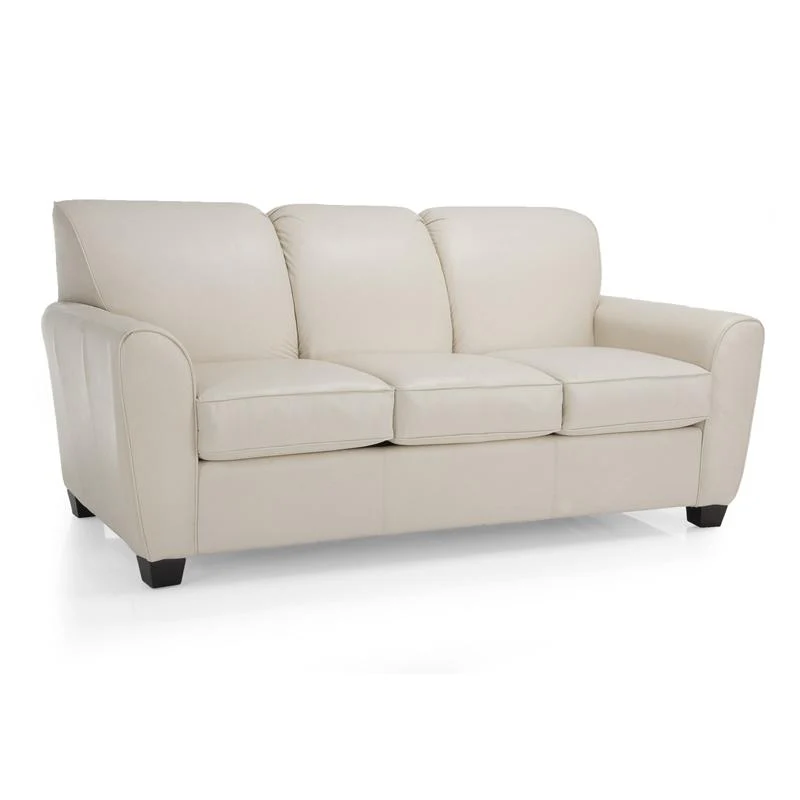 Decor-Rest Furniture Stationary Leather Sofa 3404 Sofa (Cream) - Image 1