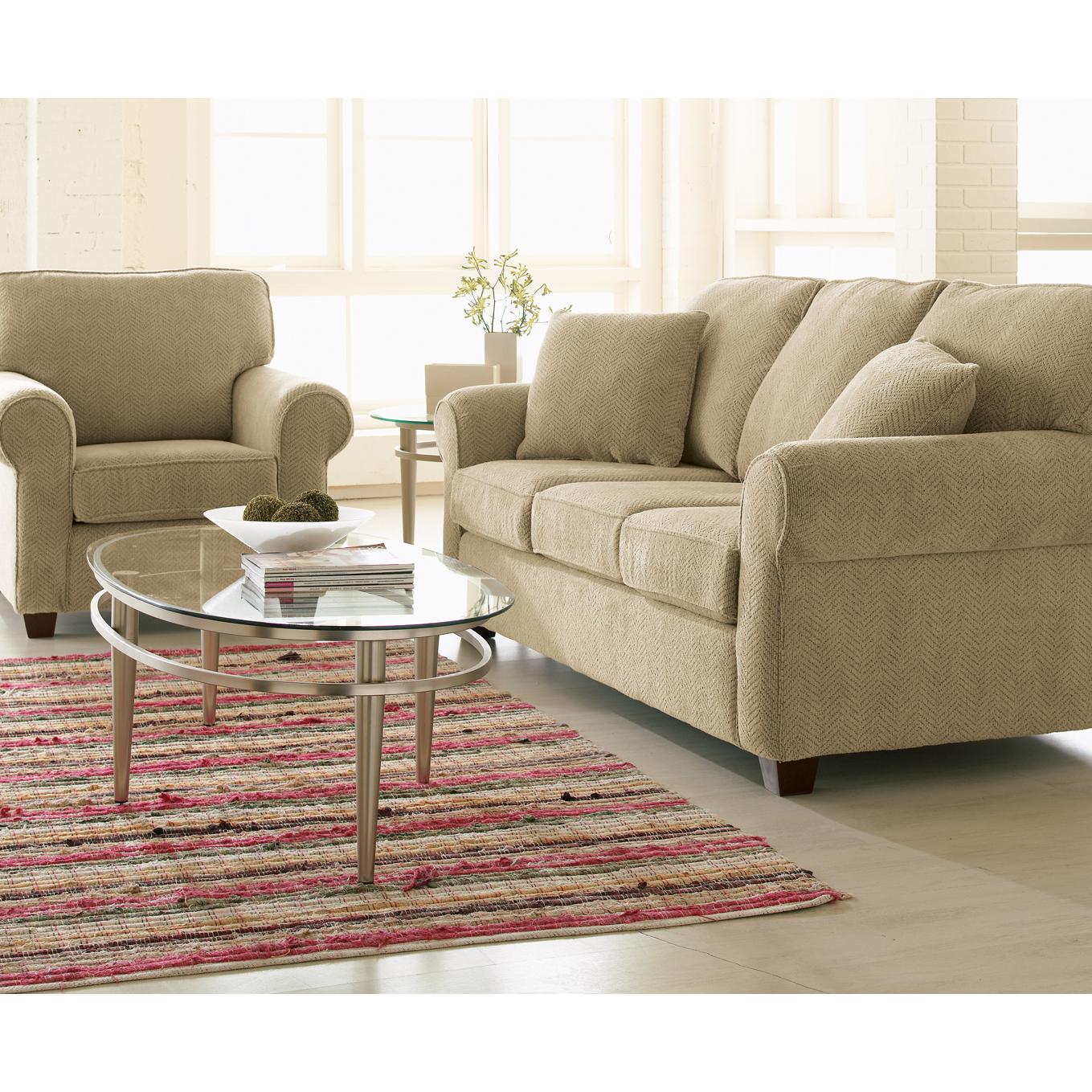 Decor-Rest Furniture Fabric Queen Sofabed 2179 Queen Sofa Bed (Linen) - Image 2