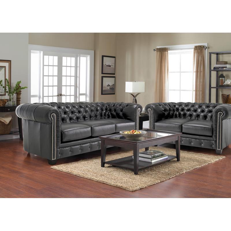 Decor-Rest Furniture Stationary Leather Sofa 3230 Sofa - Image 1