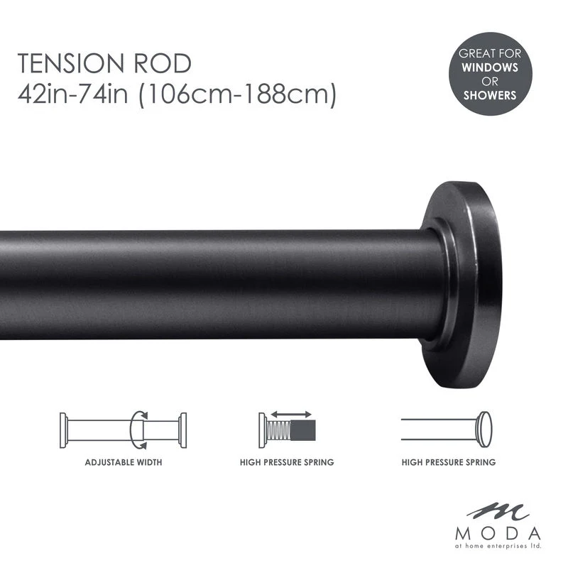 Shower Curtain Rod Draper Black - Image 1