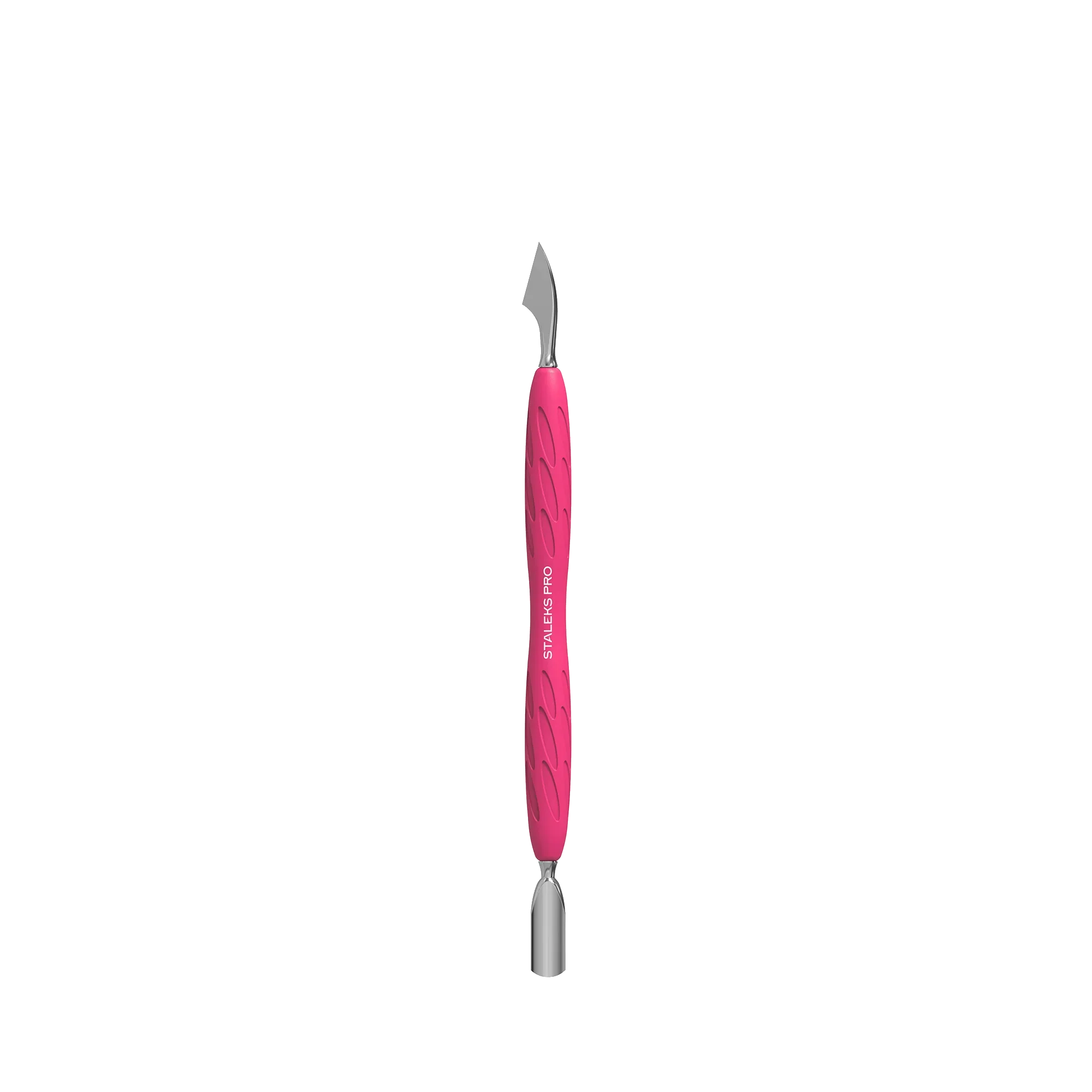 Manicure Pusher With Silicone Handle “Gummy” UNIQ 10 TYPE 3 (Narrow Rounded Pusher + Hatchet) -PQ-10/3- STALEKS