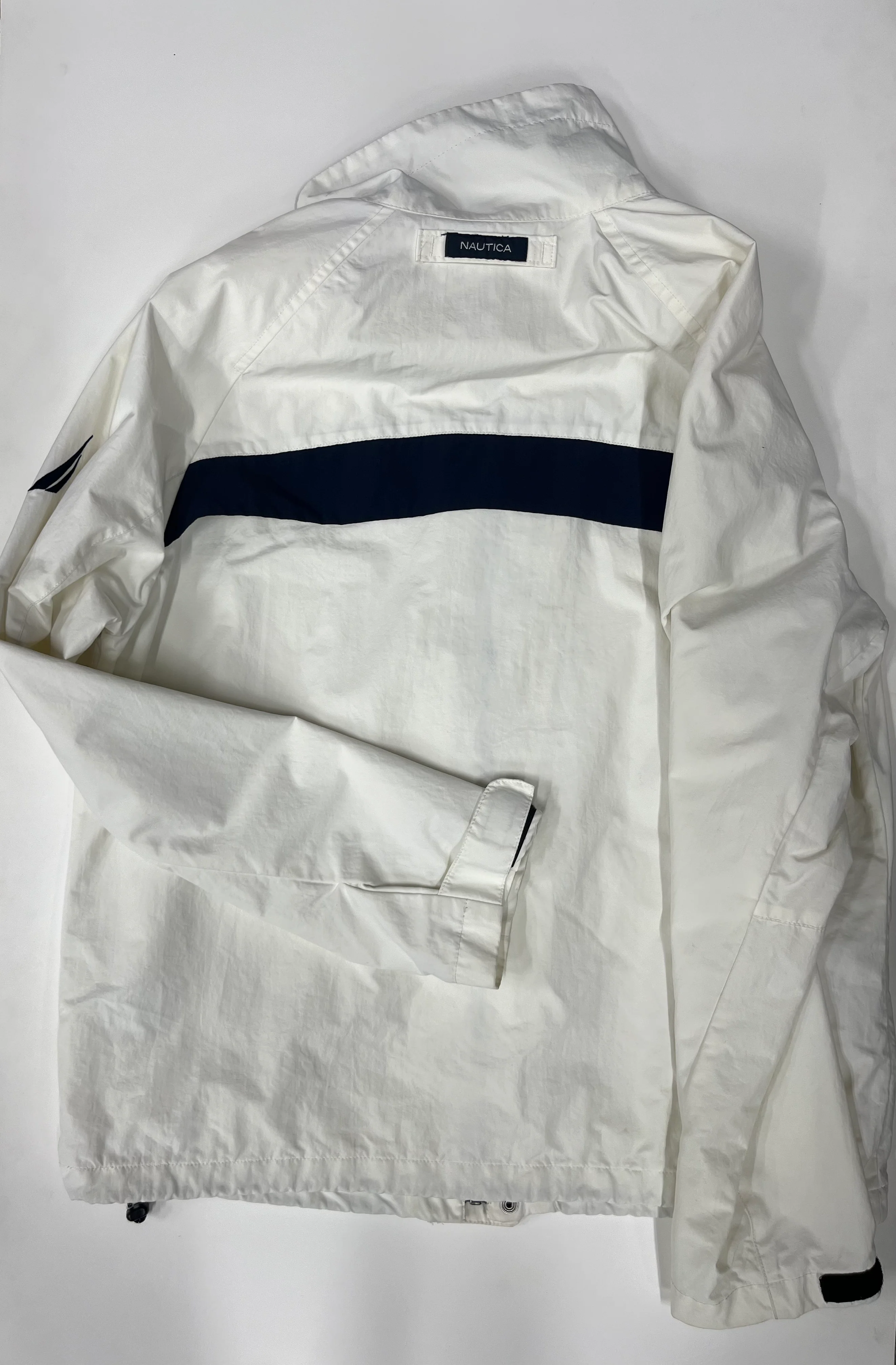 Nautica Full Zip Windbreaker Jacket White Size M - Image 2