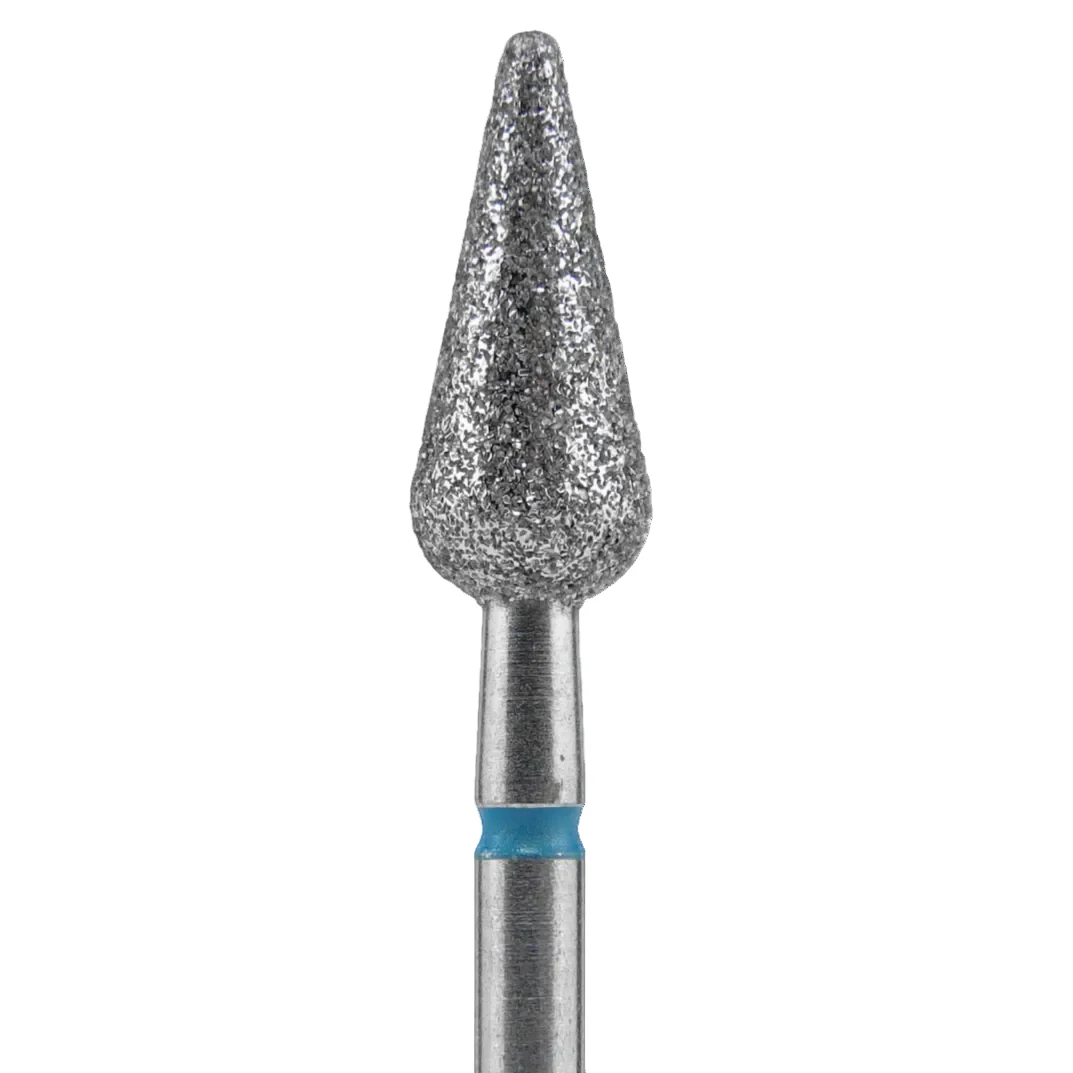 STALEKS – Diamond nail drill bit, “Pointed Pear”, blue, EXPERT 5/12 mm (FA100B050/12)