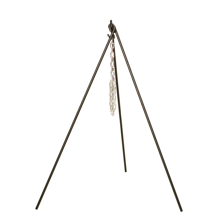 Camp Tripod with Chain, Cast Iron - Image 1