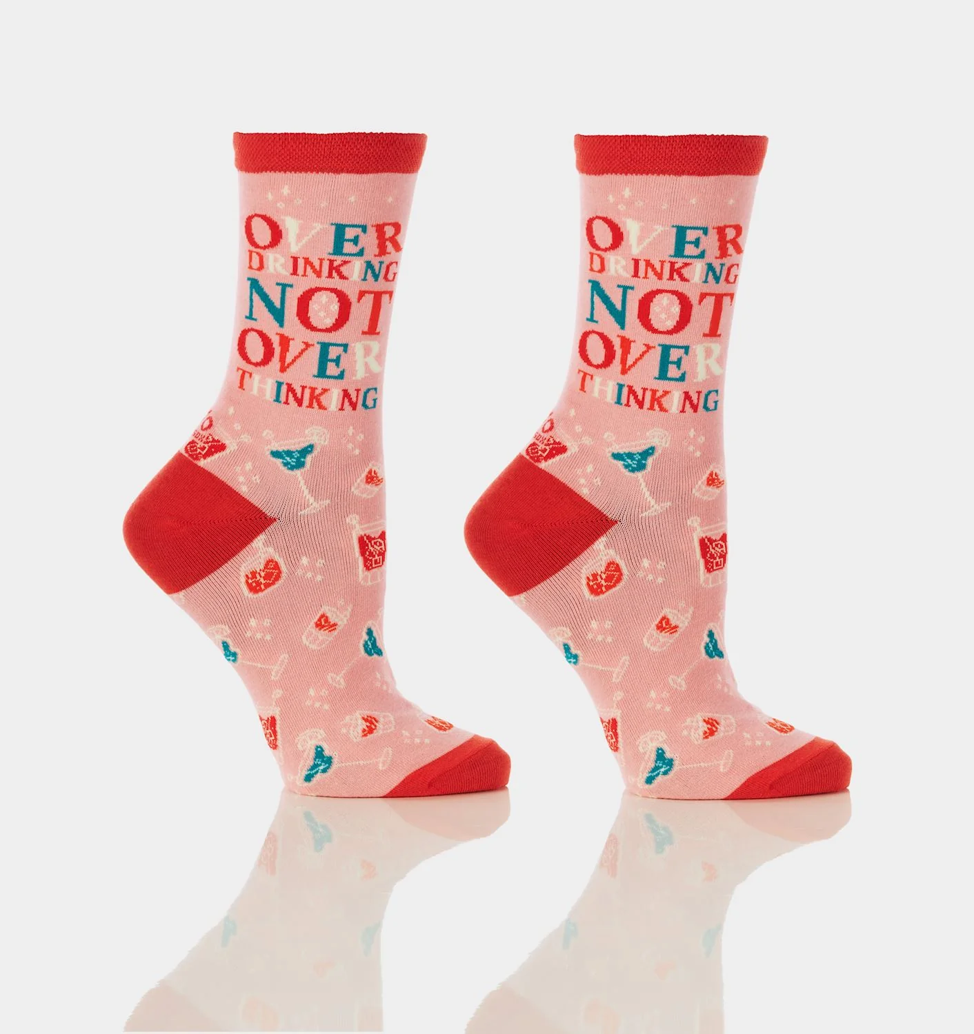 Women Sock "Over Drinking Not Over Thinking" - Image 1