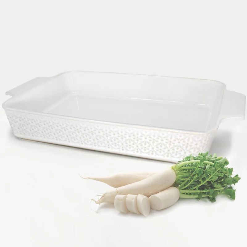 Ceramic Rectangular Dish, Cream - Image 1