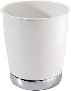Waste Basket, York White/Chrome - Image 1