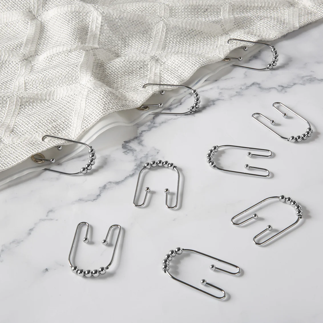 Shower Curtain Hooks, Dual Chrome - Image 2