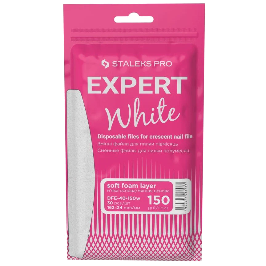 DISPOSABLE FILES CRESCENT NAIL FILE (SOFT BASE) EXPERT 40 (30 PCS) DFE-40 W- STALEKS™ - Image 2
