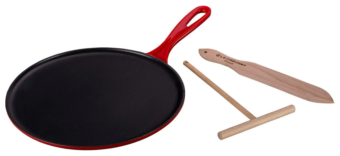 Crêpe Pan, Cerise Enameled Cast Iron