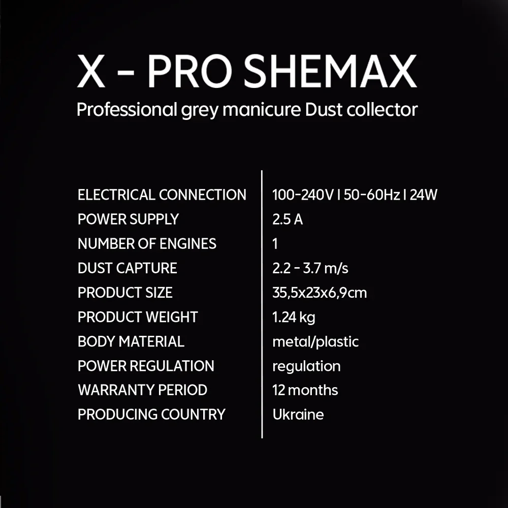 SHEMAX Style X-Pro Grey Nail Dust Collector - Image 3