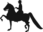 Morgan Park Saddle Horse & Man Reflective Decal