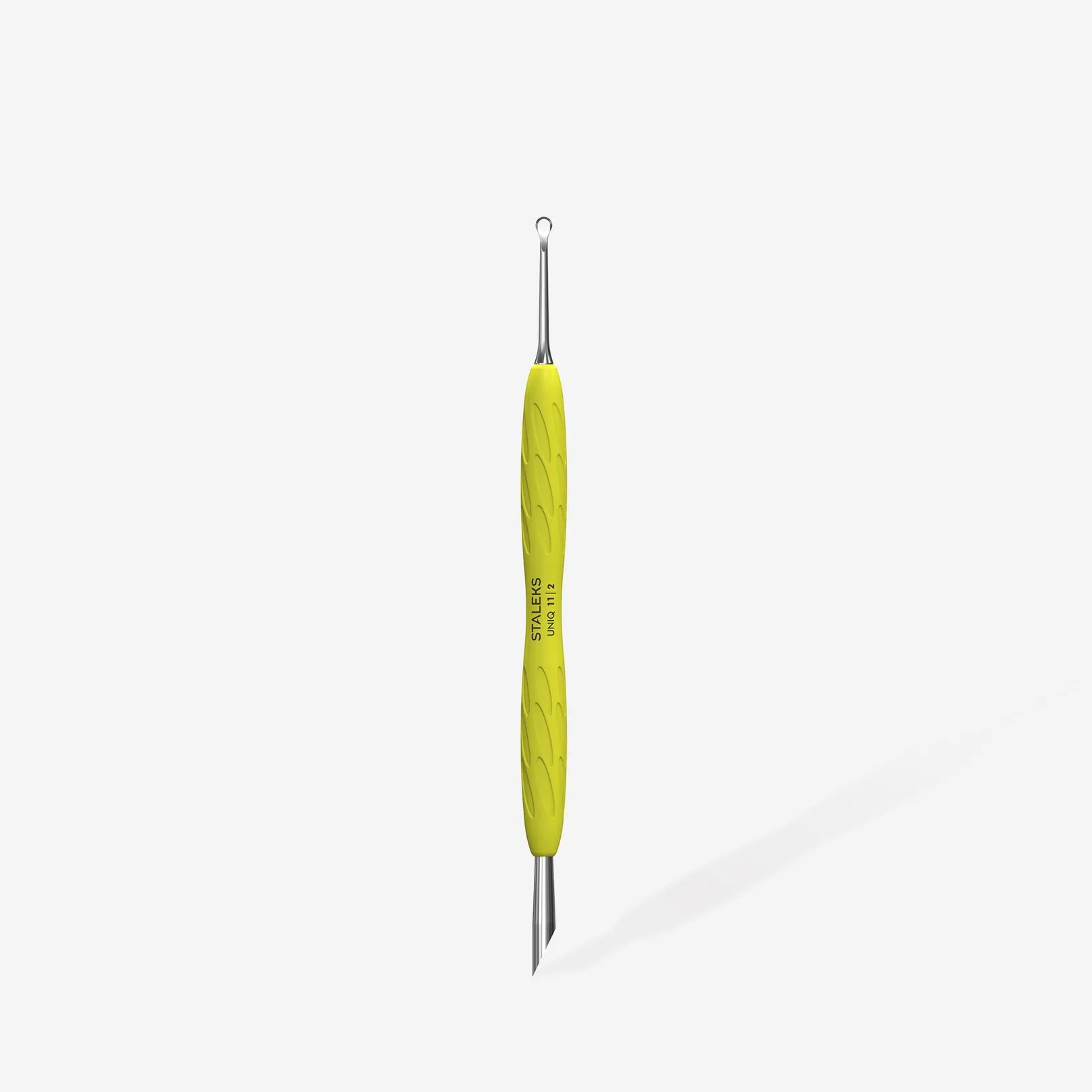 Manicure Pusher With Silicone Handle "Yellow" UNIQ 11 TYPE 2 (Slanted Pusher + Ring) PQ-11/2y STALEKS - Image 2
