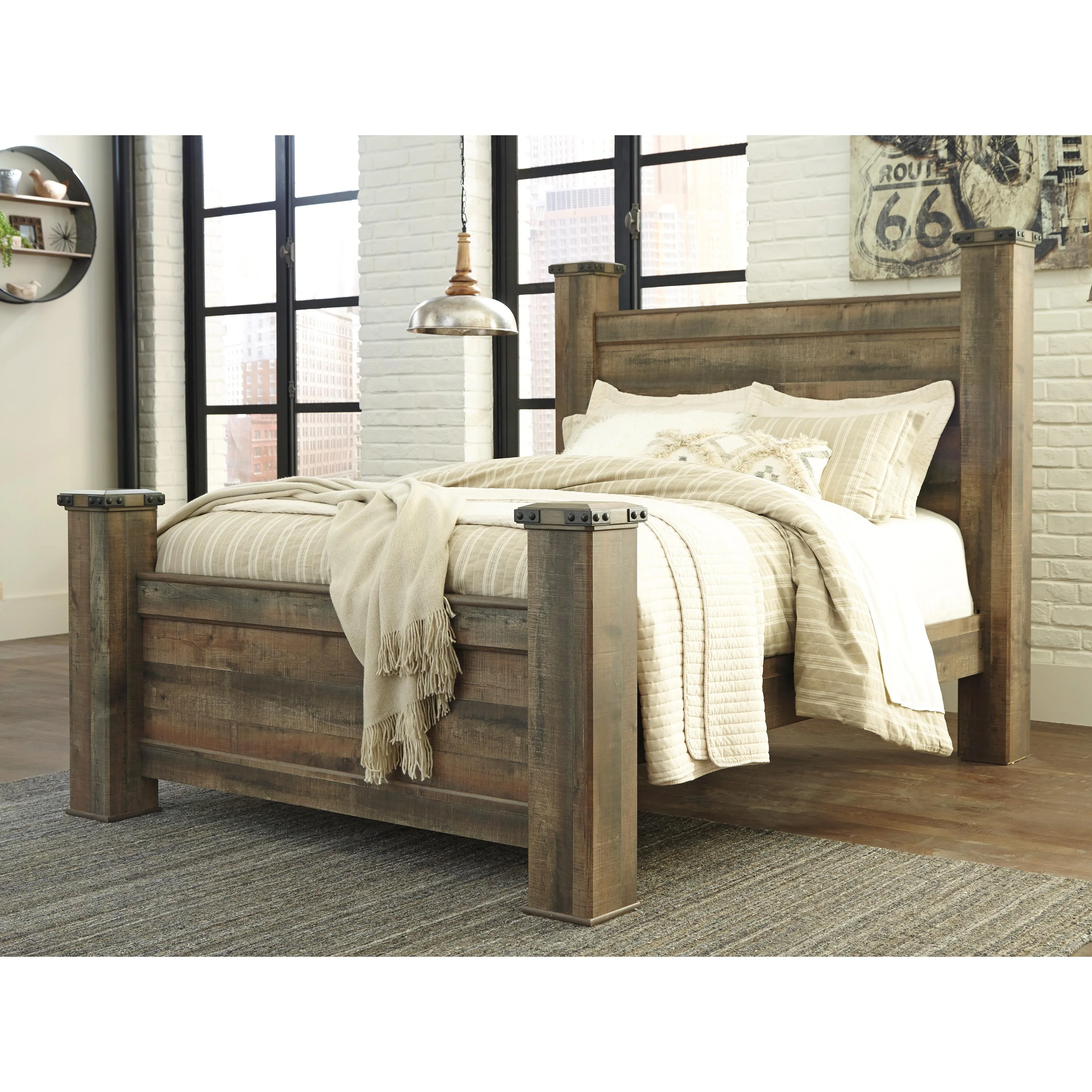 Signature Design by Ashley Trinell Queen Poster Bed B446-67/B446-64/B446-61/B446-98 - Image 2
