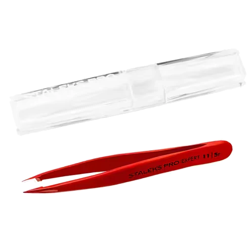 STALEKS PRO EXPERT 11 TYPE 5R EYEBROW TWEEZERS (POINT) RED TE-11/5R - STALEKS™ - Image 3