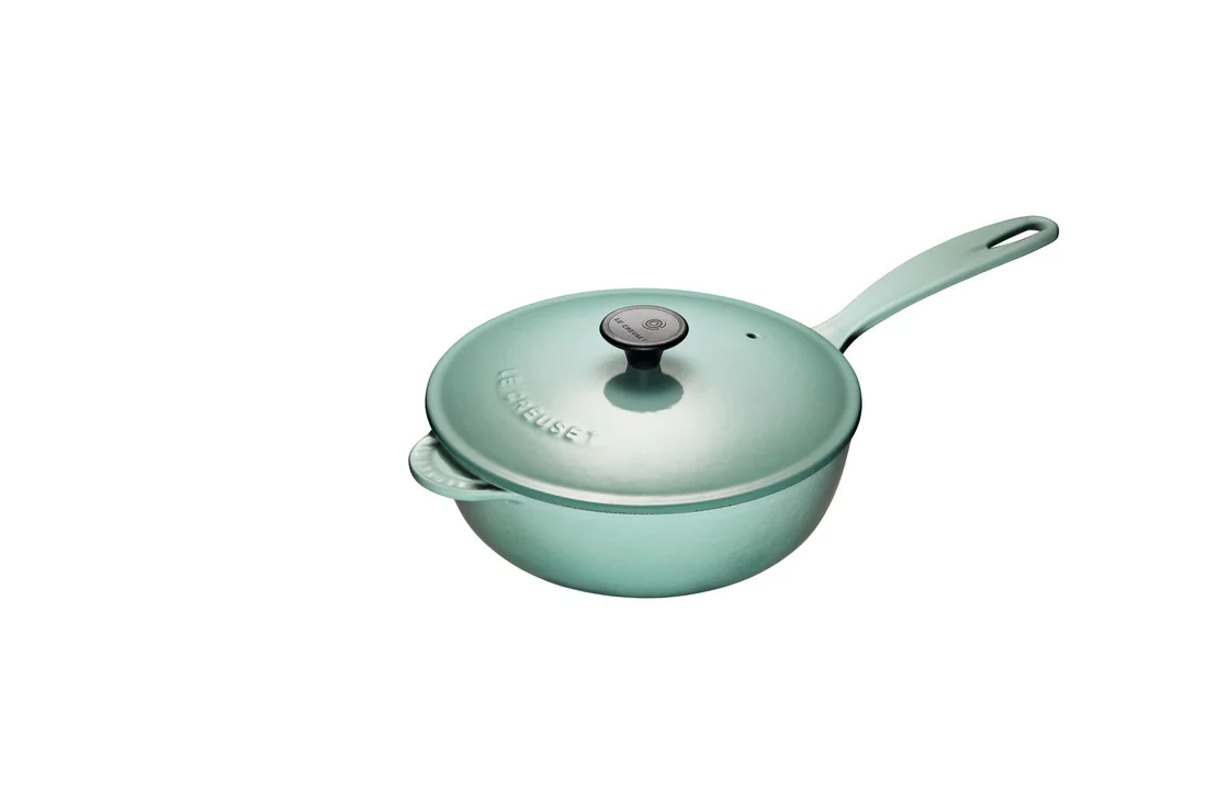 Saucier Pan, Sage Enameled Cast Iron