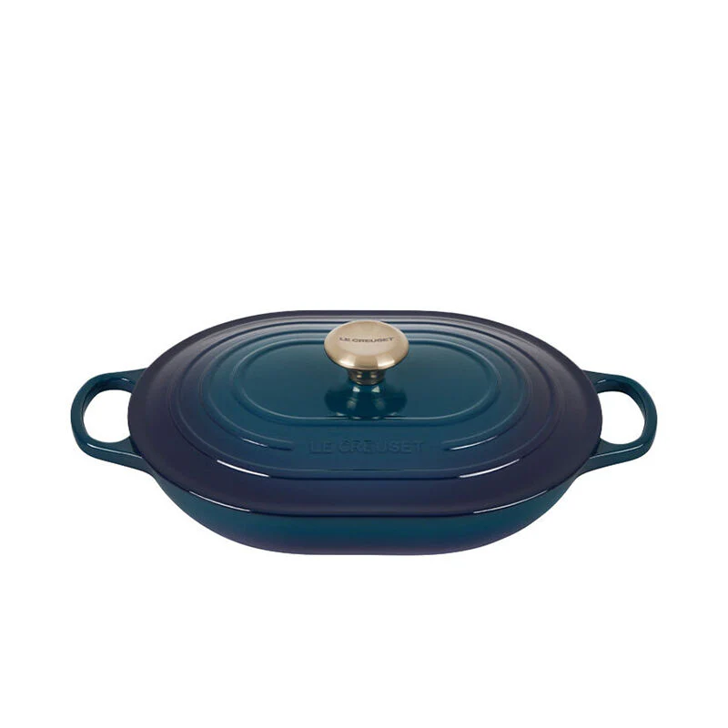 Oblong Casserole, Agave Enameled Cast Iron - Image 1