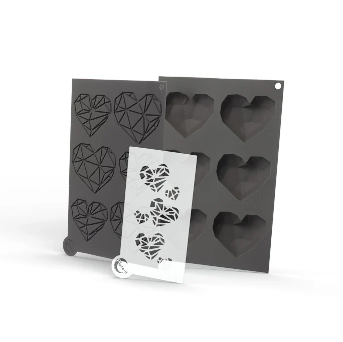 Silicone Decorative Mold & Stencils, Heart