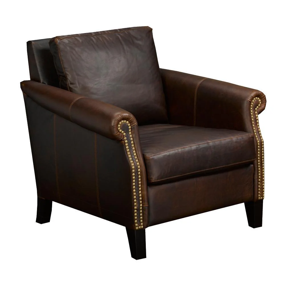 Brentwood Classics Eleanor Stationary Leather Accent Chair Eleanor L244-20 Accent Chair - Equestrian Chocolate - Image 1