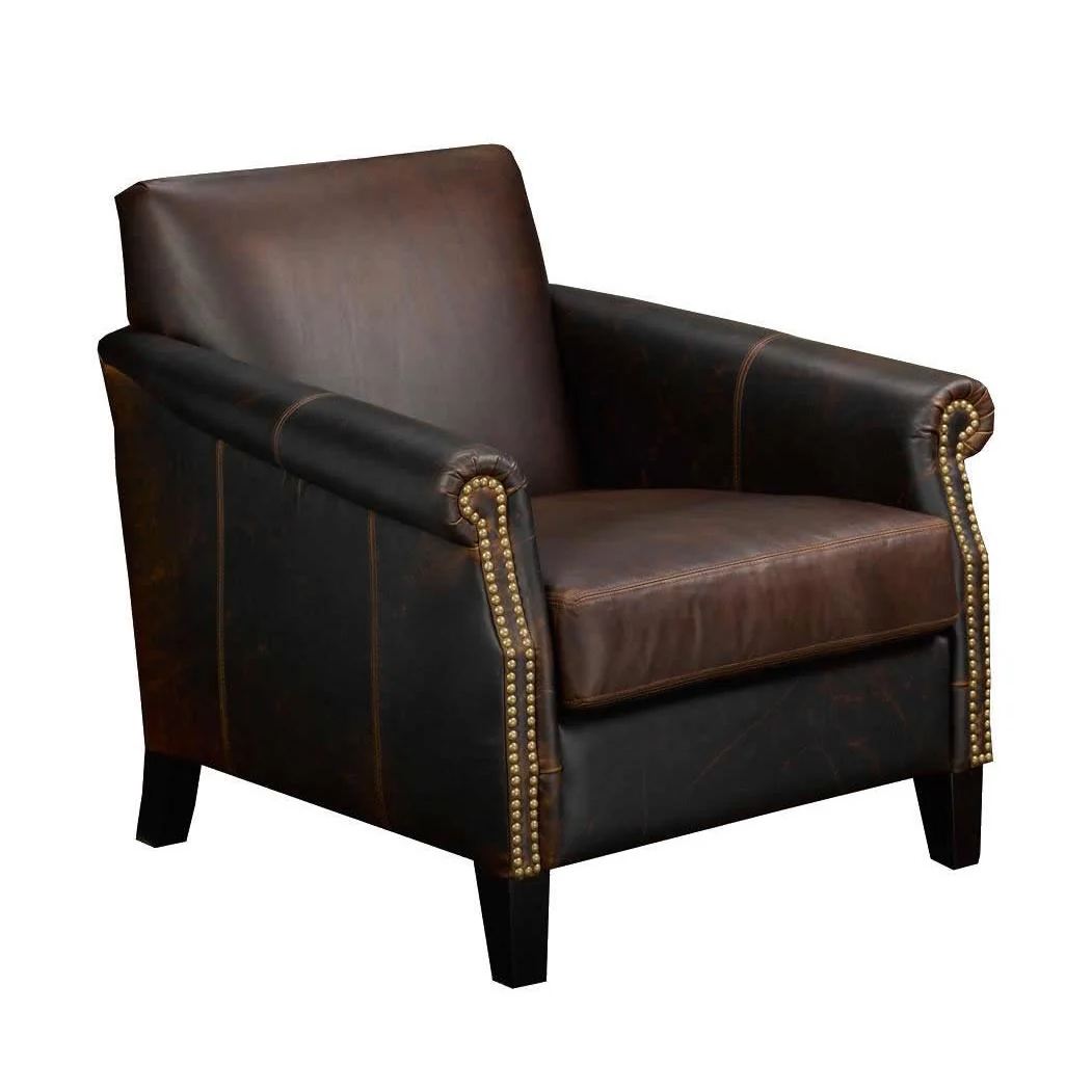 Brentwood Classics Ellie Stationary Leather Accent Chair Ellie L245-20 Accent Chair - Equestrian Chocolate - Image 1