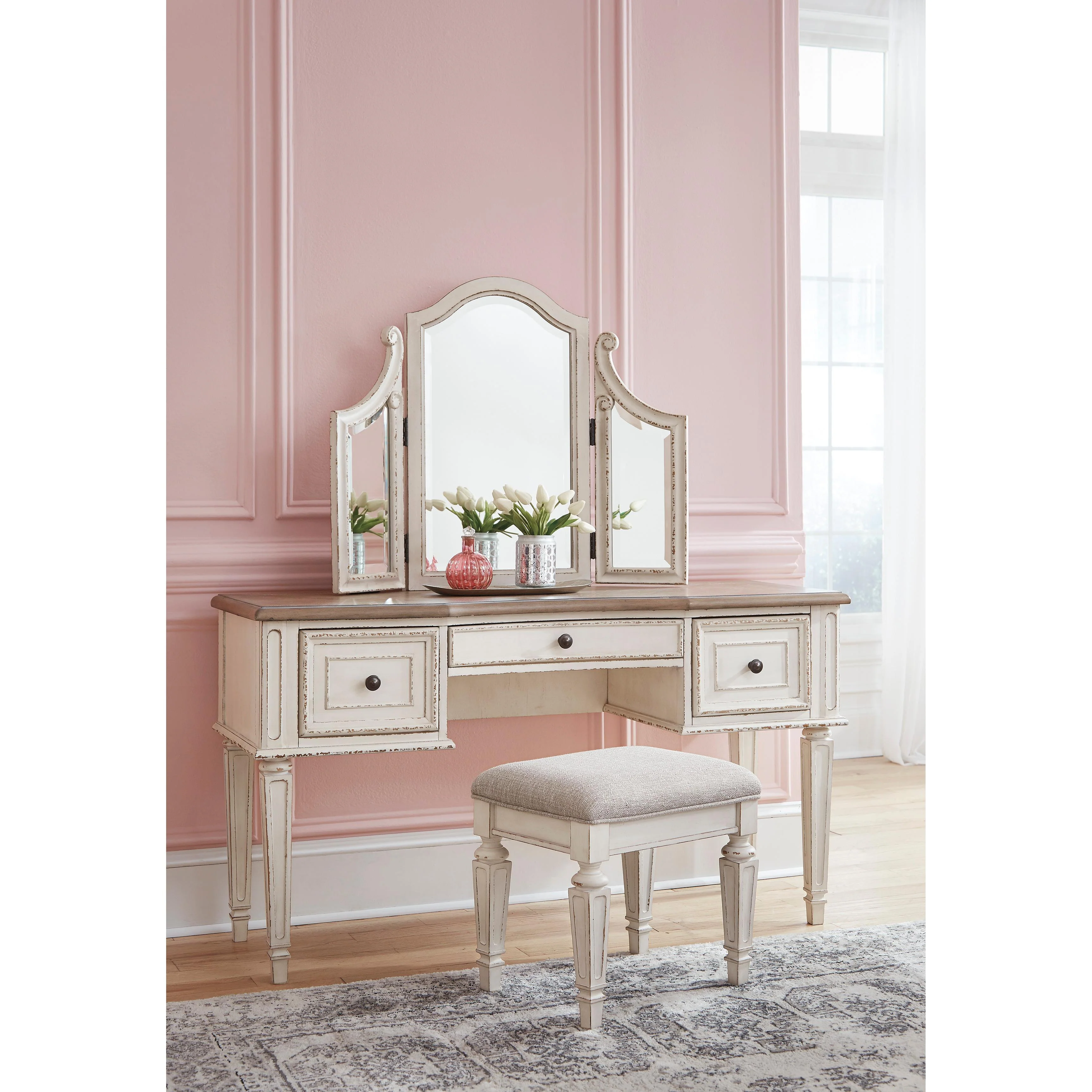 Signature Design by Ashley Realyn 3-Drawer Vanity Set B743-22 - Image 2