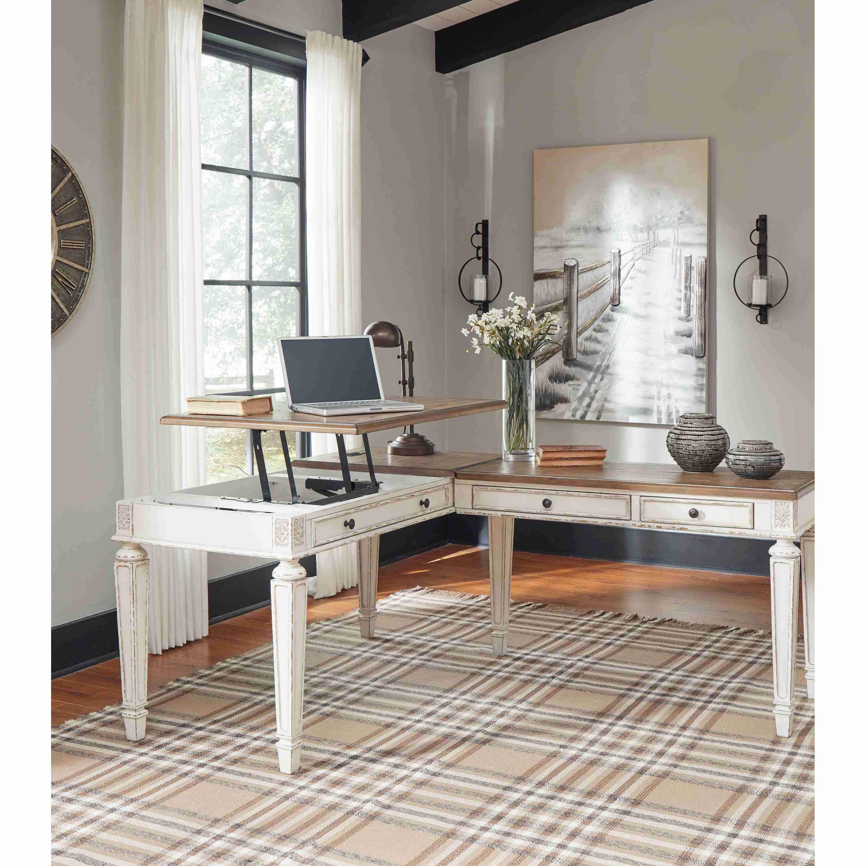 Signature Design by Ashley Realyn H743H2 2 pc Home Office Desk - Image 3