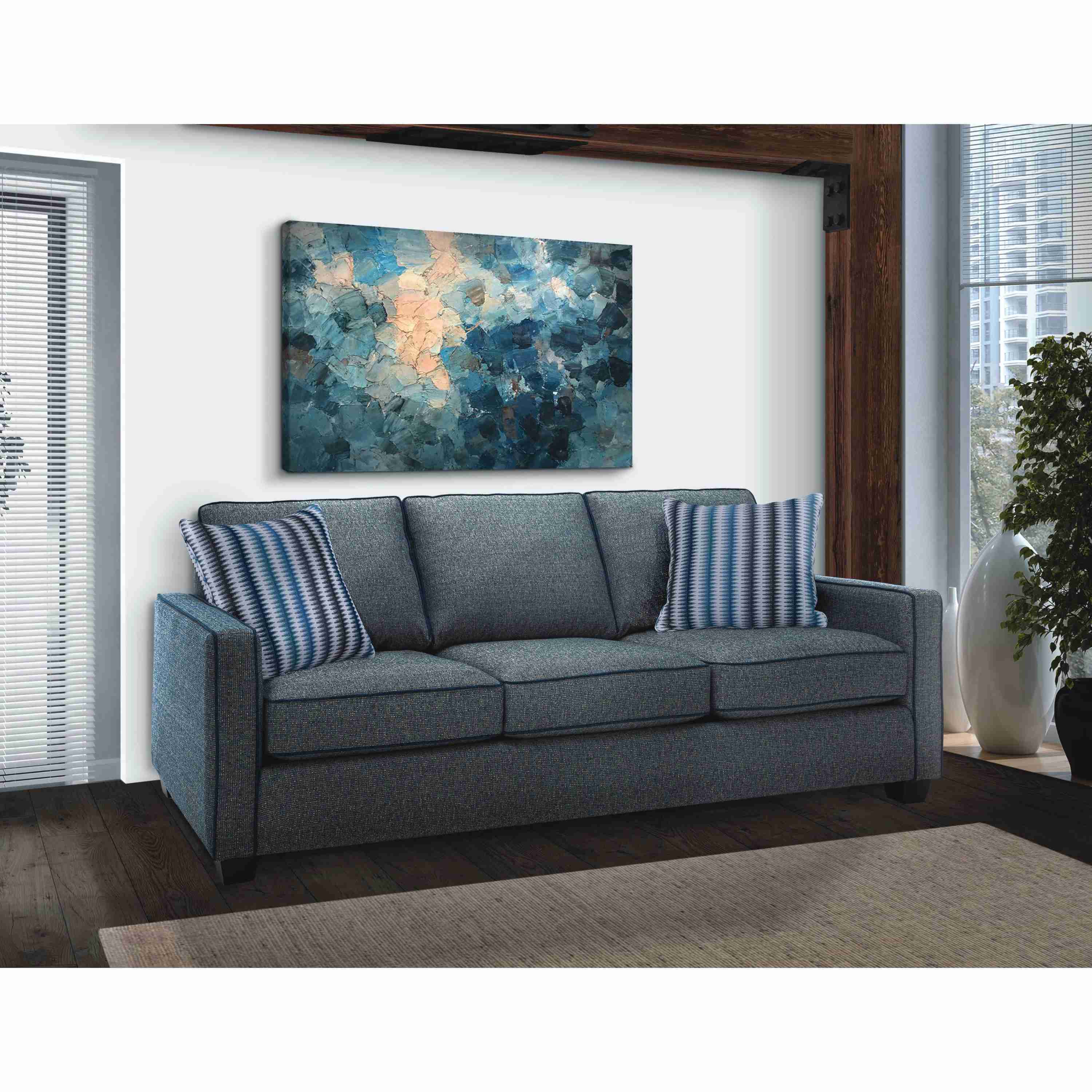 Decor-Rest Furniture Stationary Fabric Sofa 2855-S79 79" Sofa - Grey - Image 1