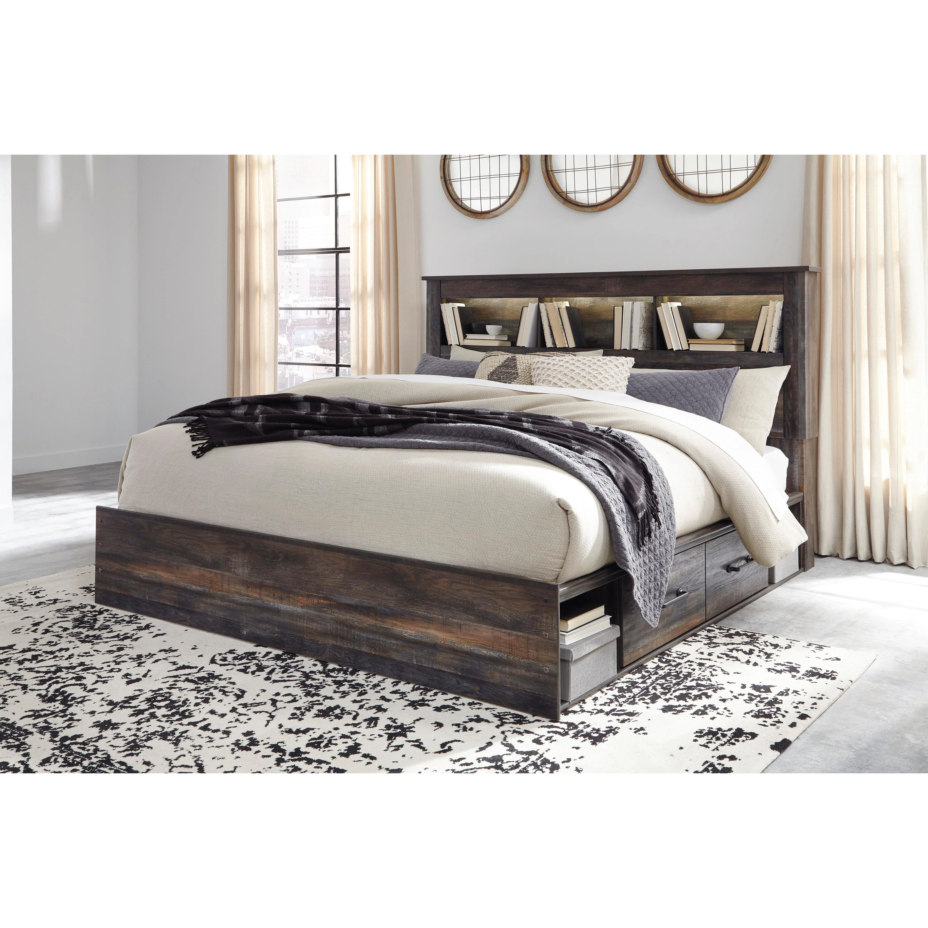 Signature Design by Ashley Drystan King Bookcase Bed with Storage B211-69/B211-56/B211-160/B100-14 - Image 2