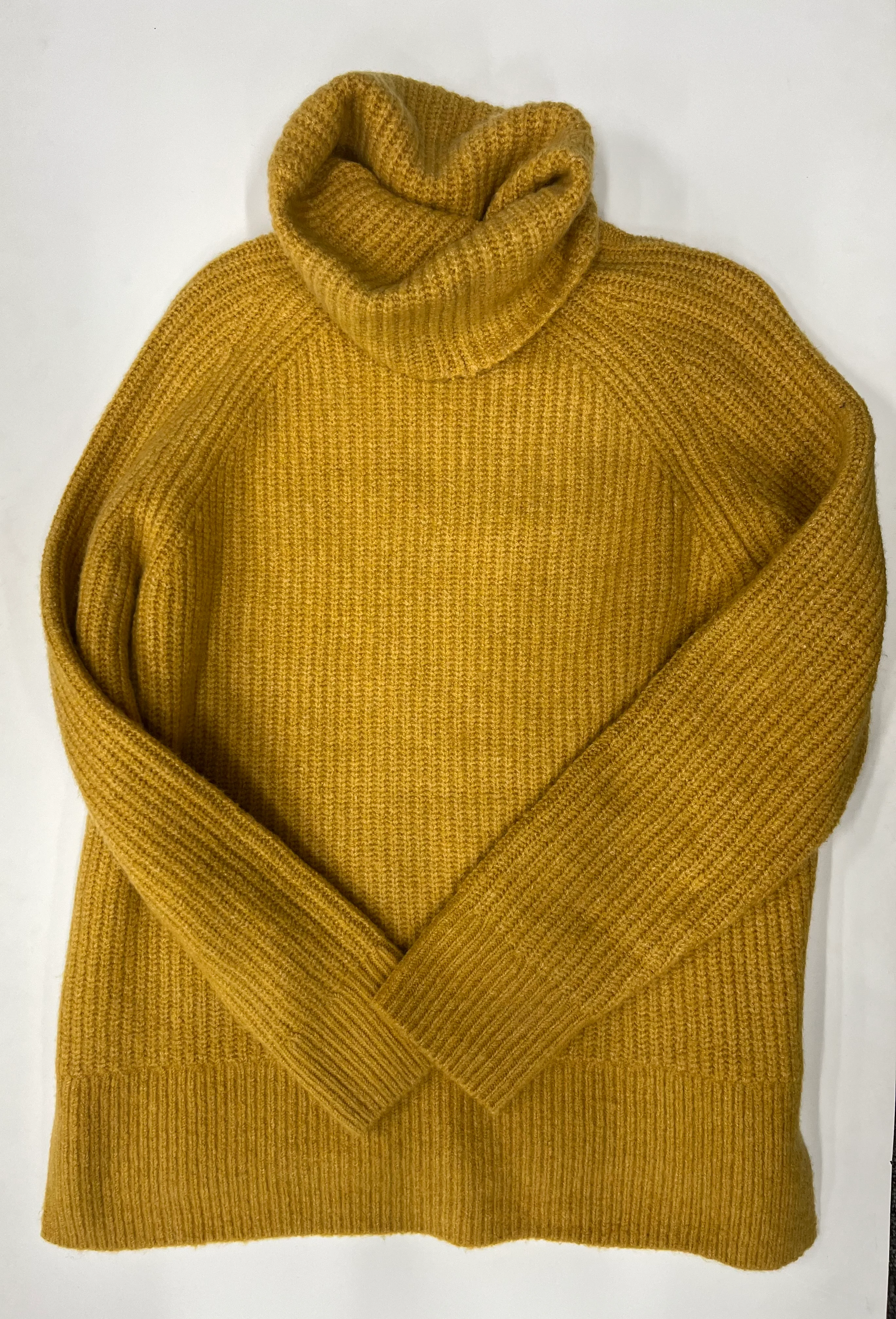 Madewell Turtleneck Cable Knit Sweater Mustard Size S - Image 2