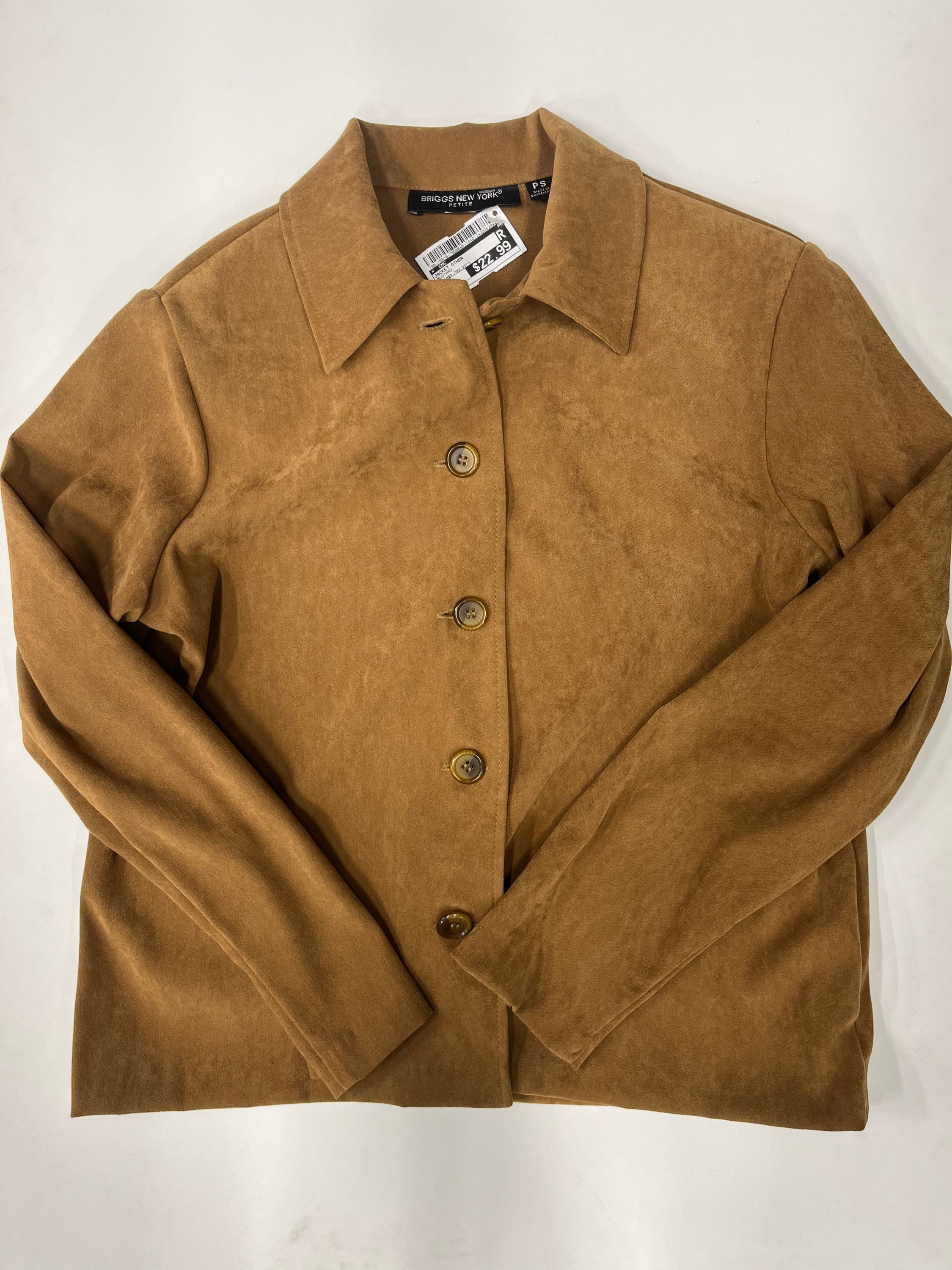 Briggs New York Front Button Should Padded Jacket Brown Size S