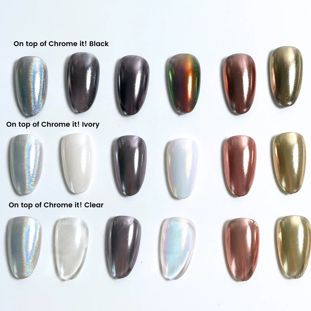 Nail Thoughts - NTT-CB -Chrome It! Black Non-Wipe Gel - Image 2