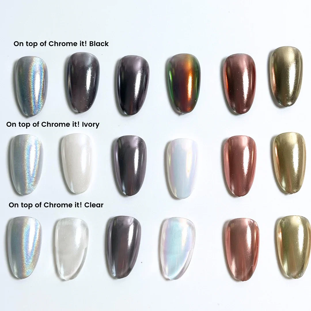 Nail Thoughts - NTT-CI -Chrome It! Ivory Non-Wipe Gel - Image 2