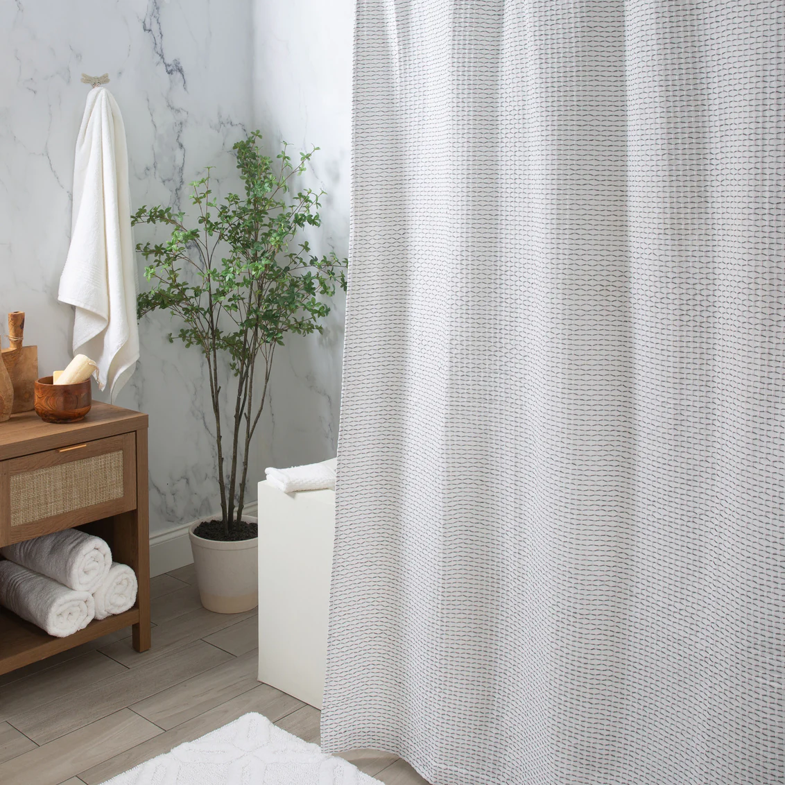 Shower Curtain, Honeycomb - Image 2