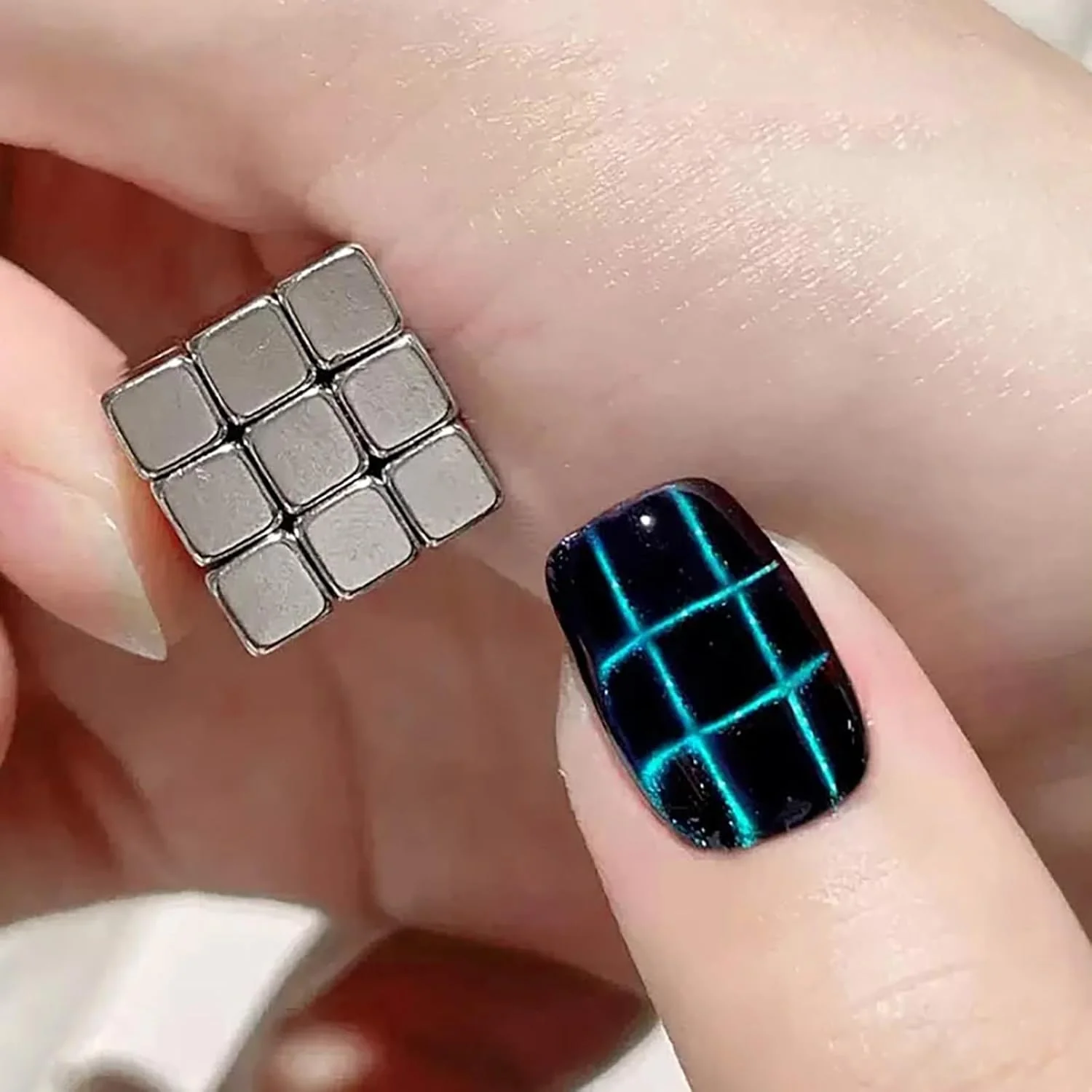 27Pcs -Cat Eye Nail Magnet Tool Square Magnet - Image 3