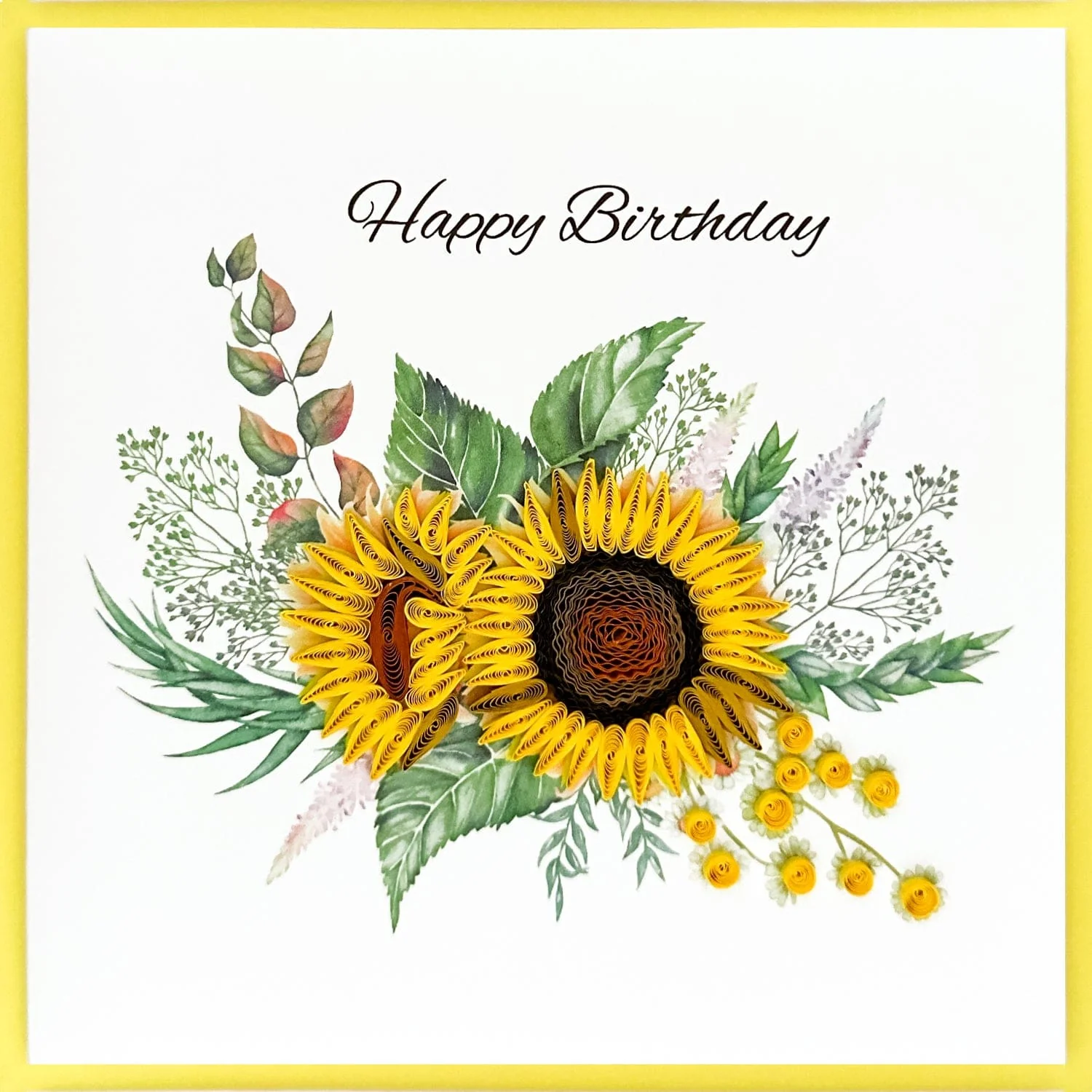Quill Card, Sunflower Bouquet