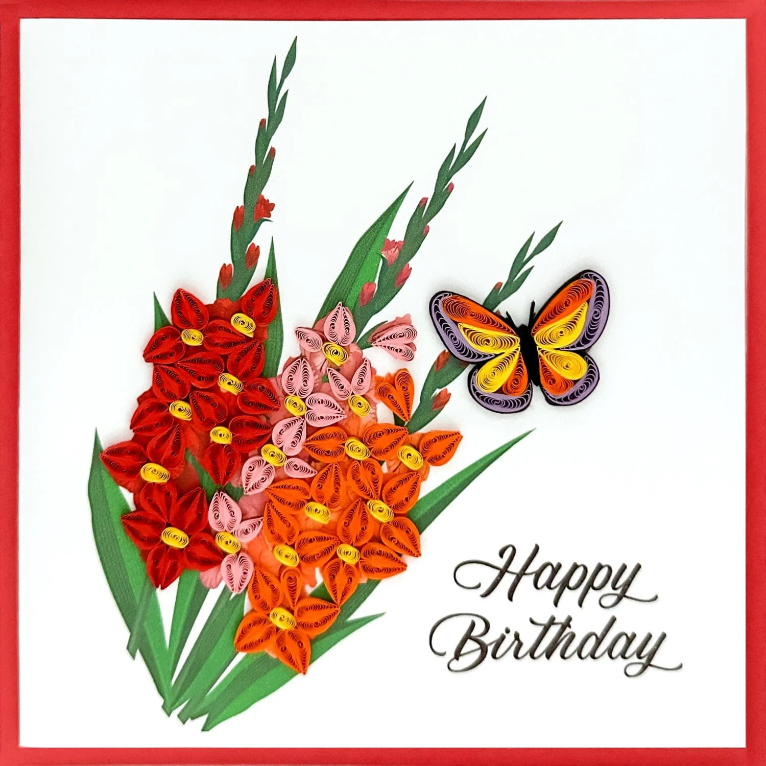 Quill Card Floral Butterfly