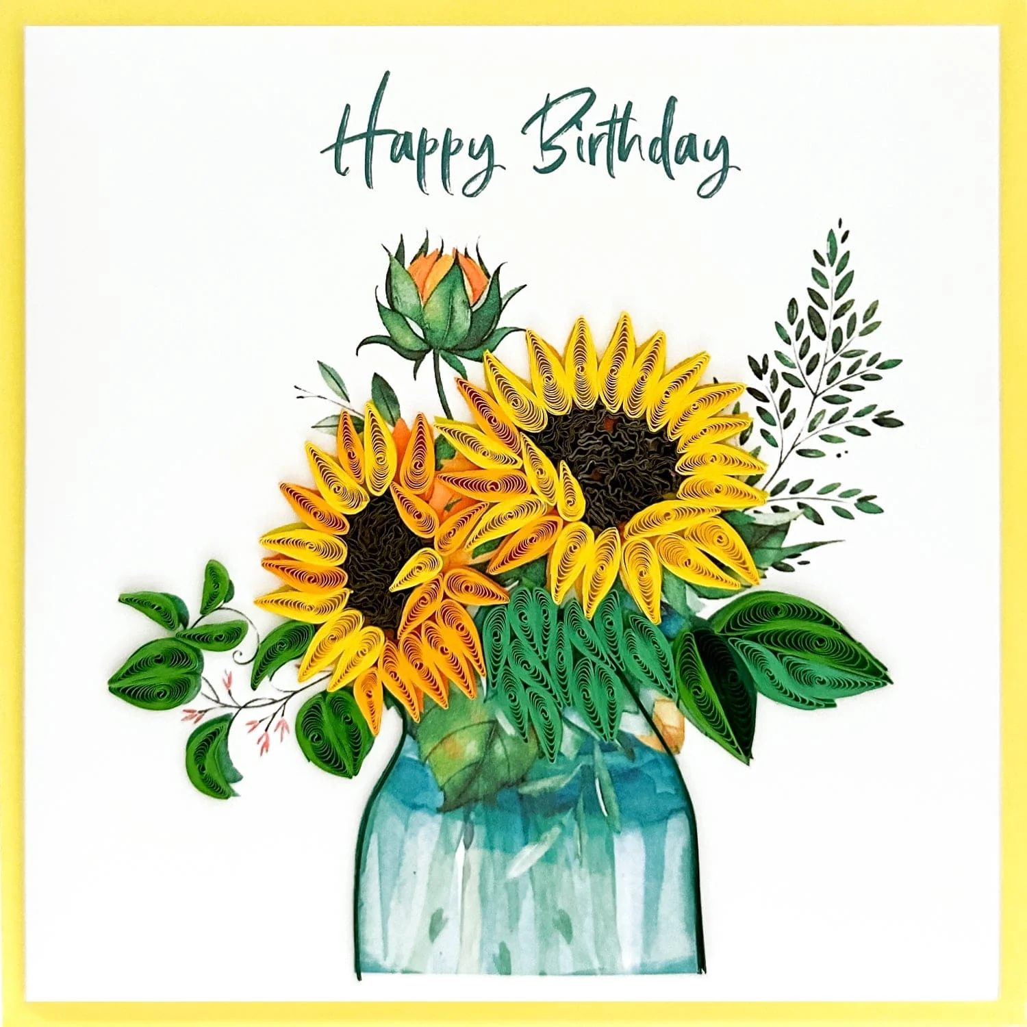 Quill Card Sunflower Jar