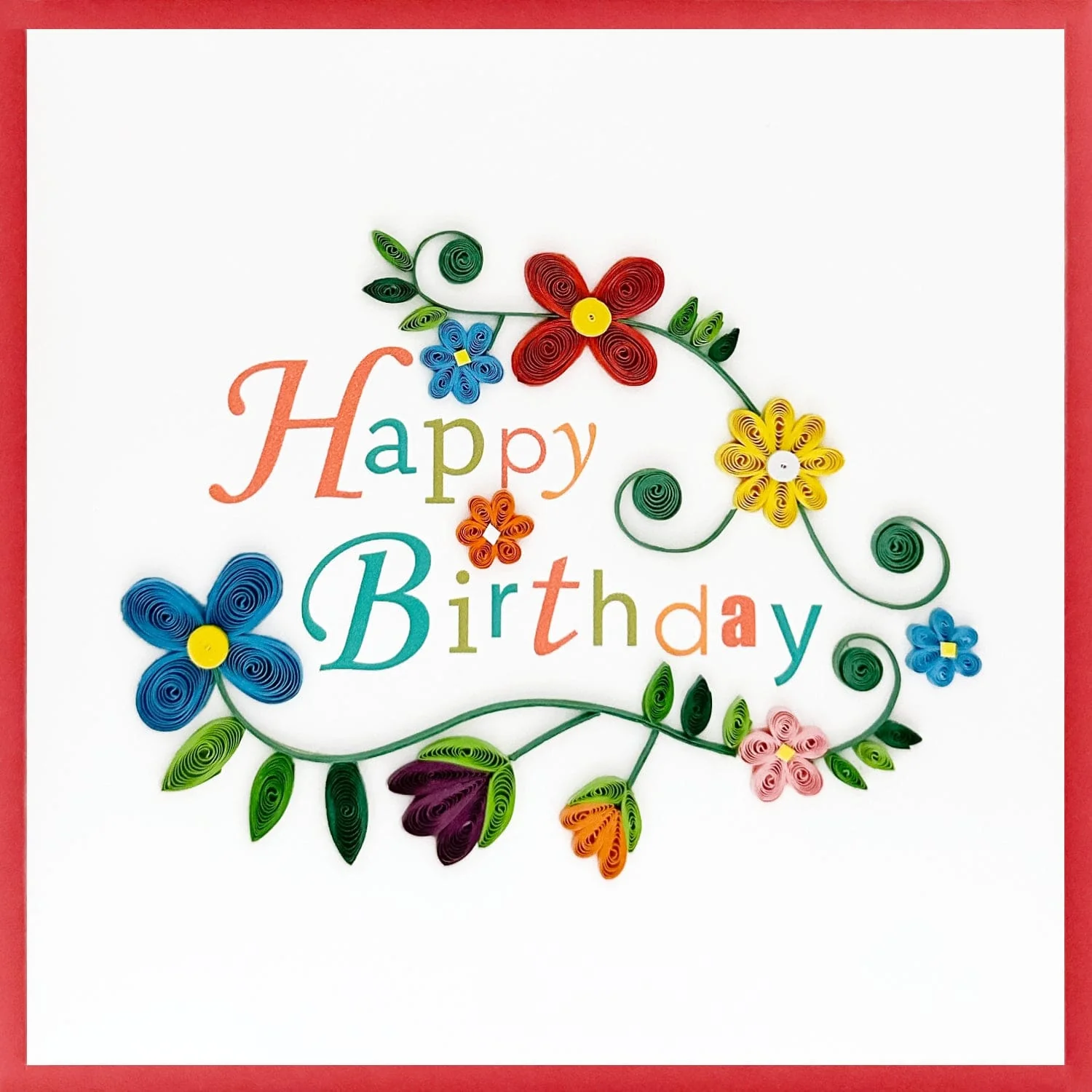 Quill Card, Bright Floral
