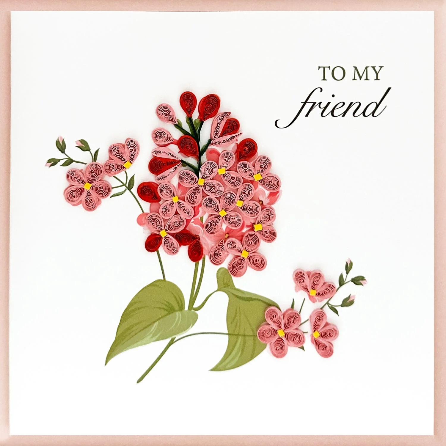 Quill Card, Pink Flowers