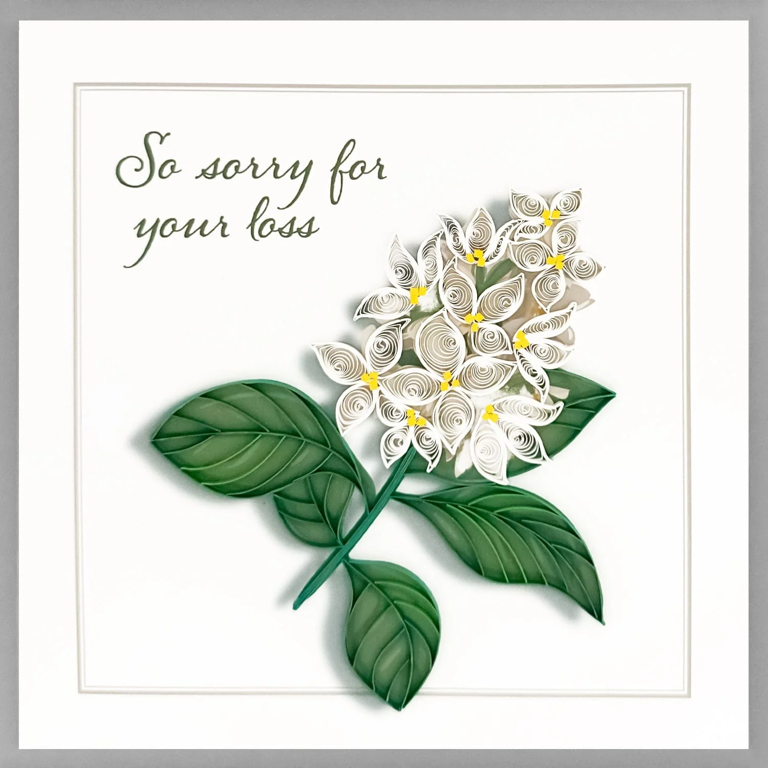 Quill Card, White Framed