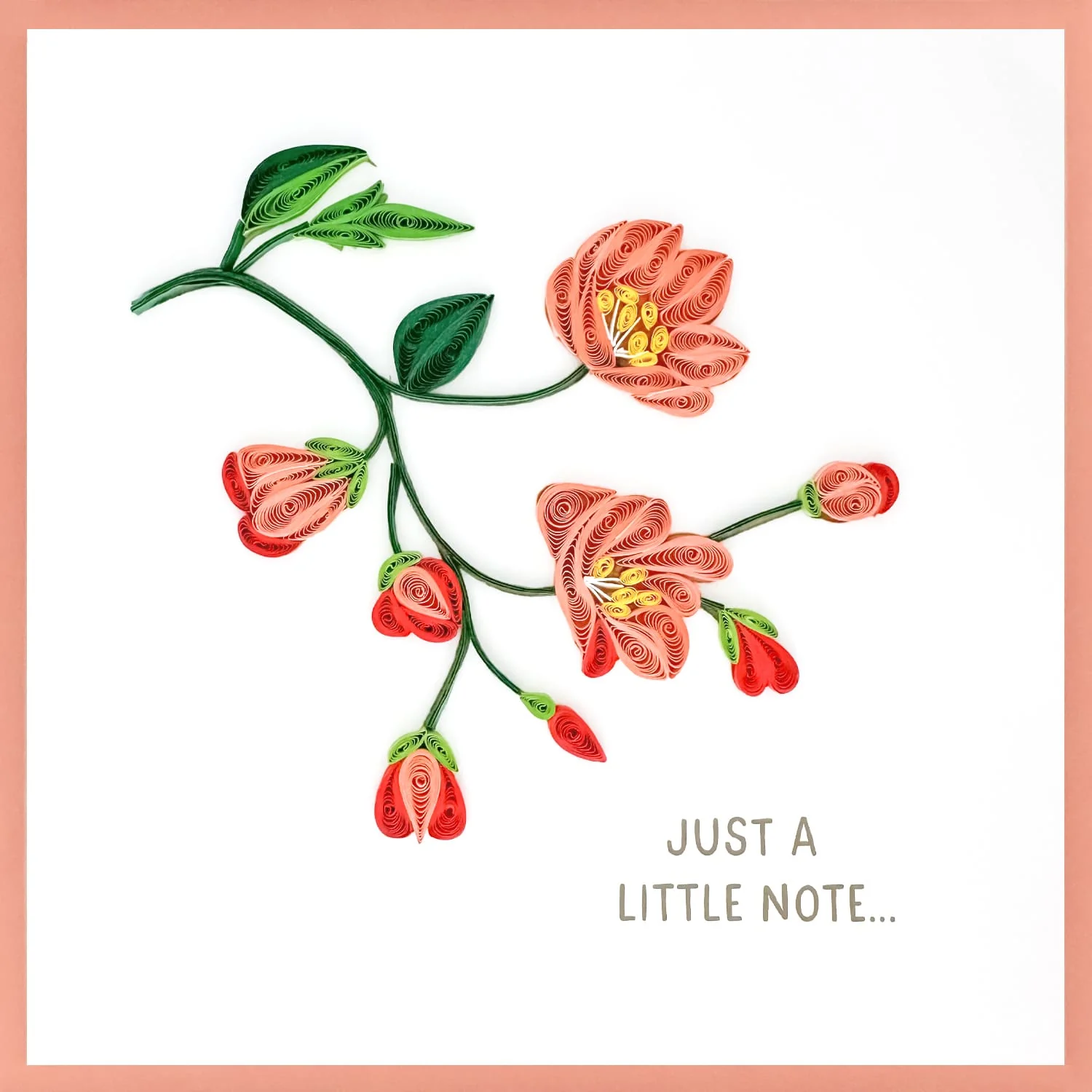 Quill Card, Pink Branch