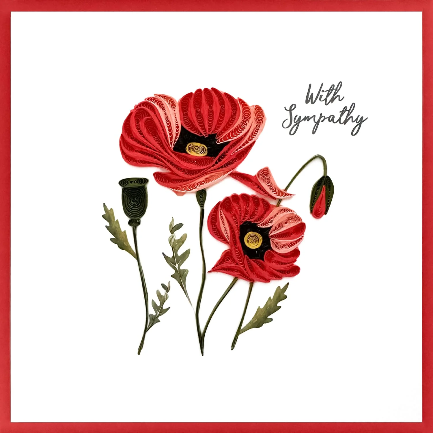 Quill Card Poppies
