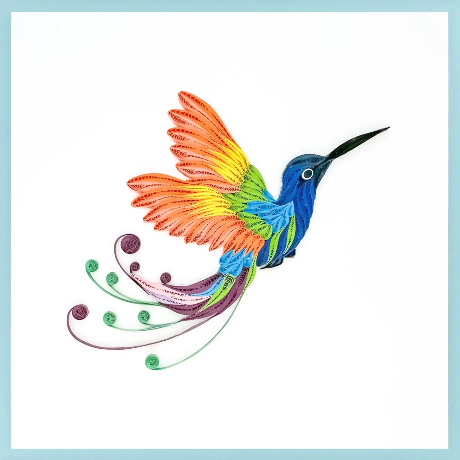 Quill Card, Colorful Hummingbird
